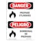 Signmission Safety Sign, OSHA, 10" Height, Rigid Plastic, Propane Cylinders With Symbol, Spanish OS-DS-P-710-VS-1538 - alternate 1